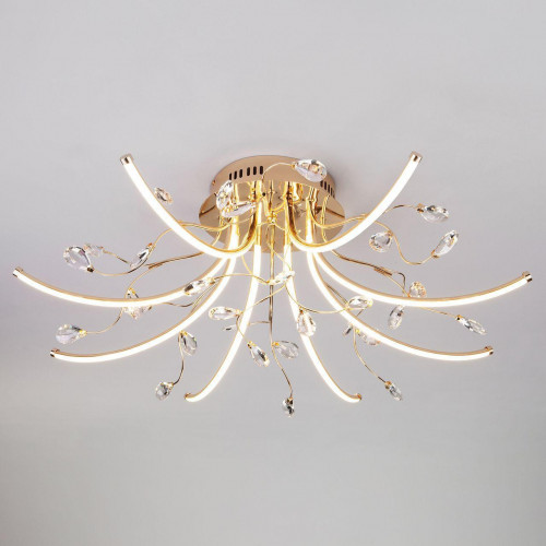 потолочная светодиодная люстра eurosvet sacura 90087/8 золото в Кургане