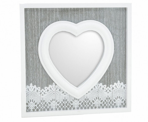 зеркало настенное белое в виде сердца love в Кургане