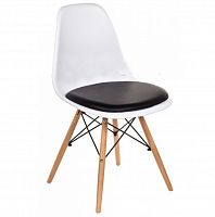 стул деревянный pc-011 белый / черный (eames style) в Кургане