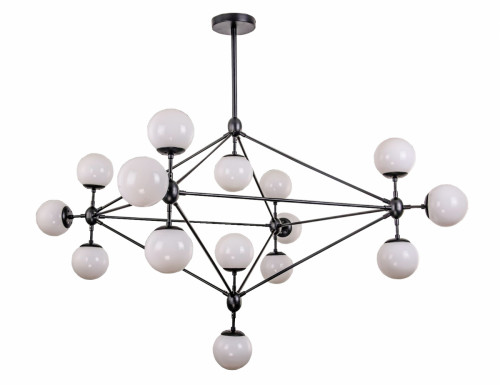люстра modo 15 black+white черная, белые плафоны в Кургане