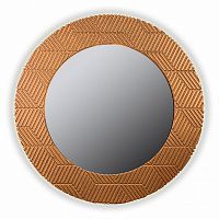 зеркало золотое круглое диаметр 75 см с рельефом полосы fashion bronze в Кургане