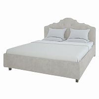 кровать двуспальная 180х200 светло-бежевая с фигурным изголовьем palace в Кургане