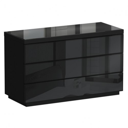 комод kristal 3 ящика черный глянец в Кургане