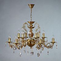 подвесная люстра ambiente alicante 8888/6+6 ab tear drop бронза в Кургане