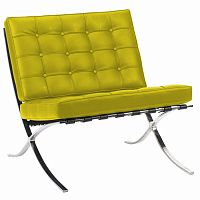 кресло barcelona chair экокожа лимонное в Кургане
