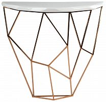 консоль geometric 100x38x90 золото, белая столешница в Кургане