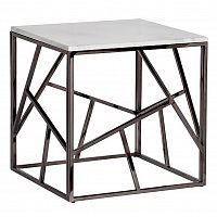 стол журнальный black chrome cube 55*55*56 см хром, белый в Кургане
