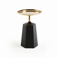 столик приставной plamp со столешницей в отделке золото на черном основании от la forma (ex julia gr в Кургане