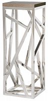 консоль geometric высокая 40x42x110 хром, коричневая столешница в Кургане