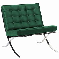 кресло barcelona chair экокожа зеленое в Кургане