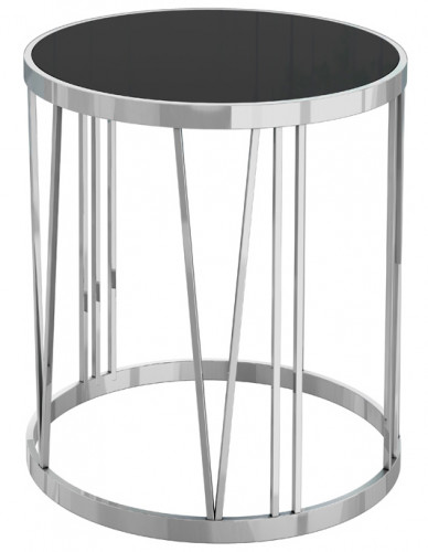 стол журнальный platz 55*50 чёрный, хром в Кургане