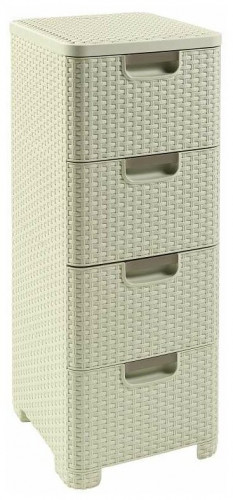 комод c 4 отделениями rattan style кремовый в Кургане