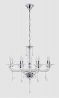 подвесная люстра crystal lux monica sp8 chrome/transparent в Кургане