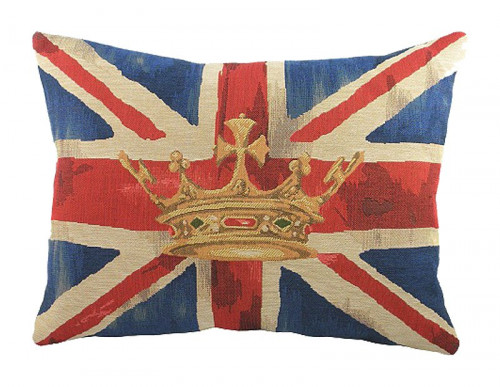большая подушка с британским флагом crown blue в Кургане