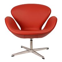 кресло arne jacobsen style swan chair красное в Кургане