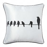 подушка с птичками на проводах birdies on a wire white в Кургане