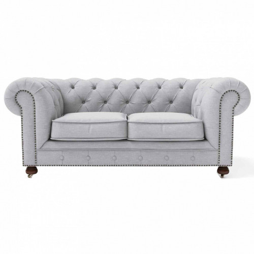диван chesterfield lux двухместный прямой светло-серый в Кургане