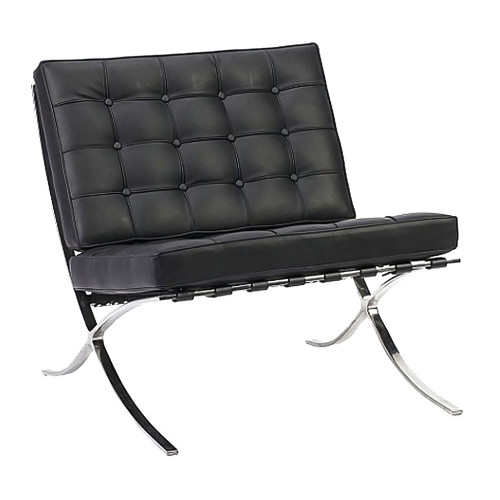 кресло barcelona chair кожа черное в Кургане