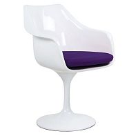кресло tulip armchair бело-фиолетовое шерсть в Кургане